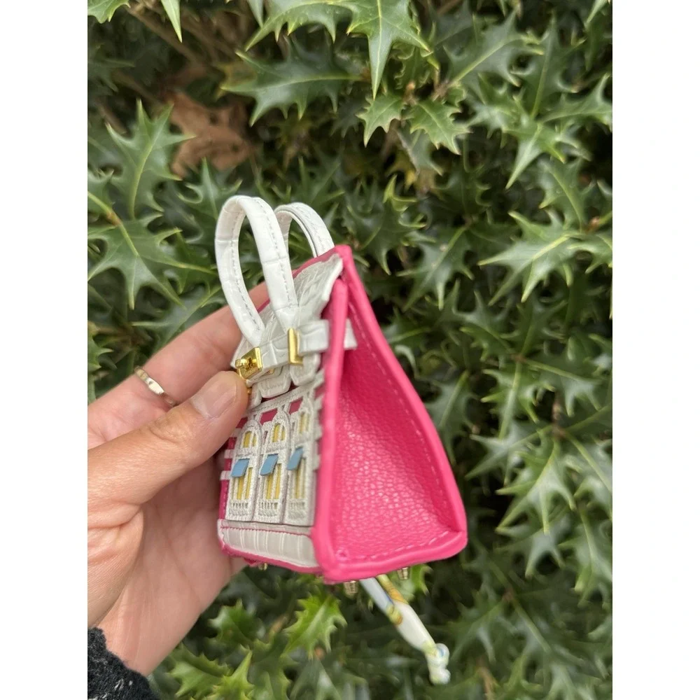 Faux Leather Keychain Key Ring Car Bag Holder Ear Headset Earphone Earbuds Gift